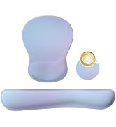 AORTDES Wrist Rest Support Set for Mouse Pad Keyboard with Coaster, Ergonomic Memory Foam Hand Wr...