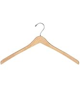 17 inch Contoured Natural Wood Coat Hangers - Case of 50