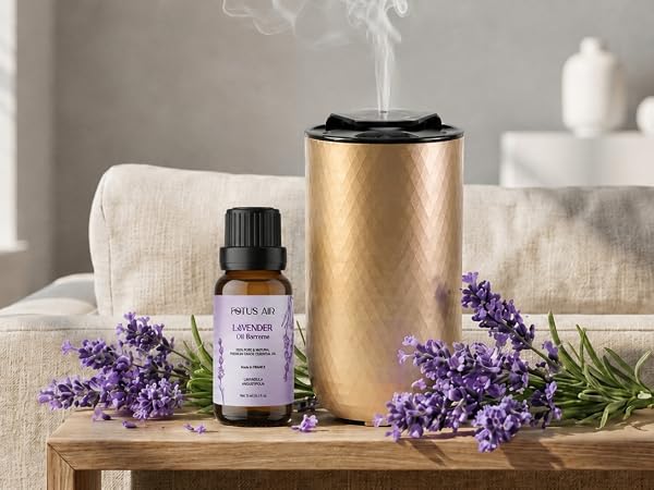 Fotus Air waterless diffuser with French lavender essential oil bundle starter kit