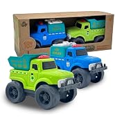 Aigitoy 2 Pack Toddler Cars for 1-3 Years, Dump Truck & Police Truck | Construction Vehicles, NO ...