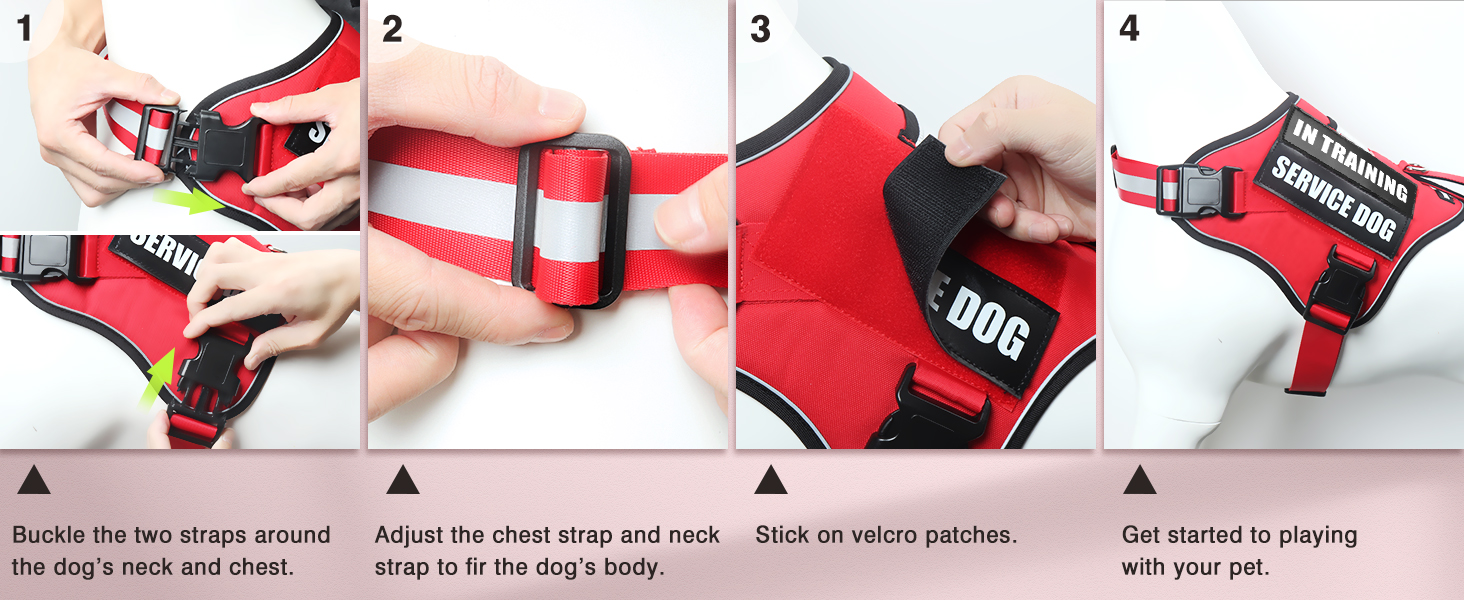 easy to put on and take off dog harness red