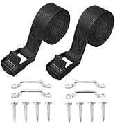 Ruibapa 2 Sets 1"x 48"(4 ft) Battery Tie Down Strap kit with Stainless Steel Cam Buckle, Stainles...
