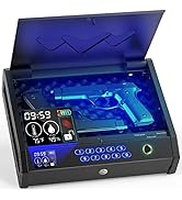 HOLEWOR Gun Safe, Biometric Safes for Pistols with LCD Display of Time Battery, Fingerprint Quick...