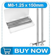 Yinpecly 5 Pcs M8 Hex Bolts M8-1.25 x 150mm Hex Head Screw Bolt 304 Stainless Steel M8-1.25mm Hex...