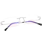 Rimless Clear Bifocal Reading Glasses Blue Light Blocking Readers for Men and Women Unisex Eyewea...