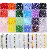 Xilitata 1000Pcs 6mm Faceted Beads for Jewelry Making Crystal Faceted Jewelry Bead for Friendship...