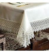 ARTABLE Lace Table Cloths Rectangle Fall Antique Flower Decor Macrame Tablecloth for Outdoor Farm...