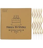 BEAN LIEVE 30-Count Spiral Birthday Candles - Elegant Twisted Design with Holders, Long-Lasting B...