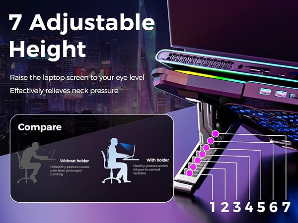 Gaming Laptop Cooling Stand rgb laptop fan cooling pad heat dissipation laptop stand with fan deck