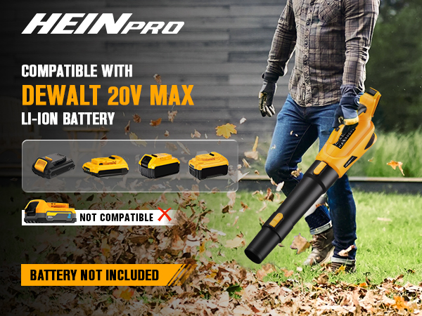 Cordless Leaf Blower Compatible with DEWALT 20V Battery.