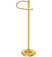 Toilet Paper Holder Free Standing, 25” H Stainless Steel Brass Gold Toilet Paper Stand, Weighted ...