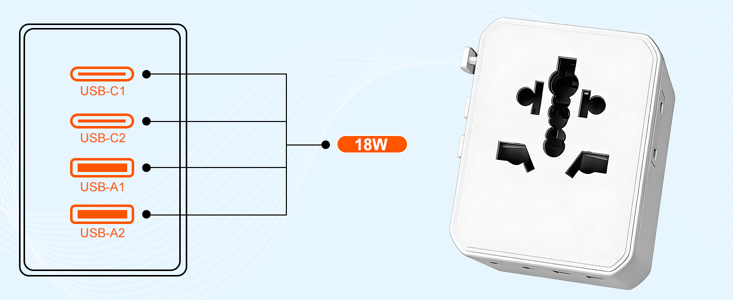 Universal Travel Adapter 25W