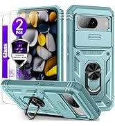 for Google Pixel 8 Case with Camera Cover Slider, 2*Tempered Glass Screen Protectors,Build in 360...