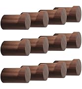 bsdonte 12 Pack Wood Wall Hooks, Natural Wooden Coat Hooks Wall Mounted, Handmade Rustic Hat Hook...