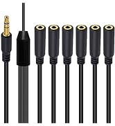 Poyiccot 3.5mm Headphone Splitter, 3.5mm Aux Splitter Cable, 1 to 6 Ways 3.5mm 1/8inch TRS Male t...
