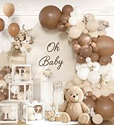 Dusty Blue Balloon Garland Arch Kit with 4 Baby Boxes, 140PCS Blue and White Balloons with BABY L...