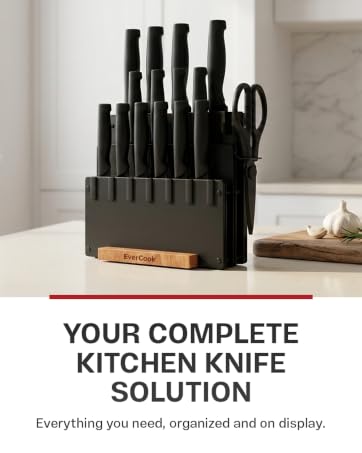 EverCook knife block. Text: Your complete kitchen knife solution.