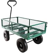 Donext Heavy Duty 880 Lbs Capacity Mesh Steel Garden Cart Folding Utility Wagon cart with Removab...