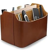 Londo Leather Remote Control Organizer and Caddy with Tablet Slot