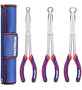 WORKPRO 3 PCS 11" Hose Gripper Plier Set, Long Reach Hose Gripping Pliers, 5/16-Inch, 1/2-Inch, 3...