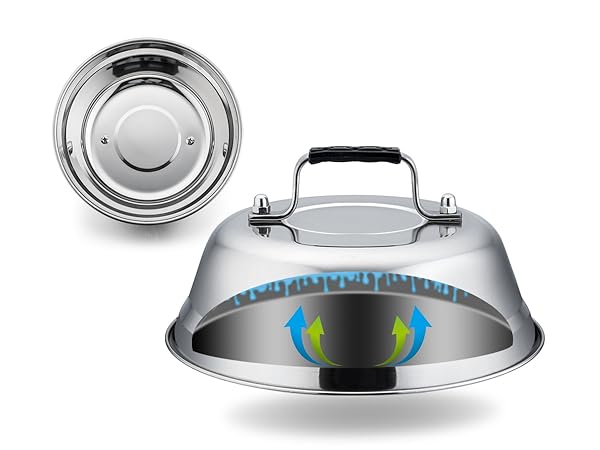 9-Inch Stainless Steel melting dome for Griddle Grill Hibachi