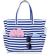 Iioscre Beach Bag for Women Large Beach Tote Bag Waterproof Sandproof Swim Bag with Zipper Pocket...
