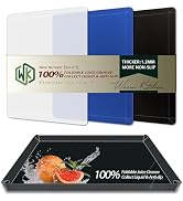 WK Flexible Plastic Cutting Boards Mats with Lip, Foldable Cutting Board for Kitchen Set of 3, Cu...