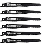 amoolo 6'' Reciprocating Saw Blades, Wood Cutting Sawzall Pruning Blades (6Pcs/6TPI)