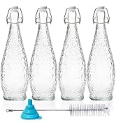 Nicunom 4 Pack 32 oz Swing Top Glass Bottles with Stopper, Airtight Flip Top Glass Bottles for Br...