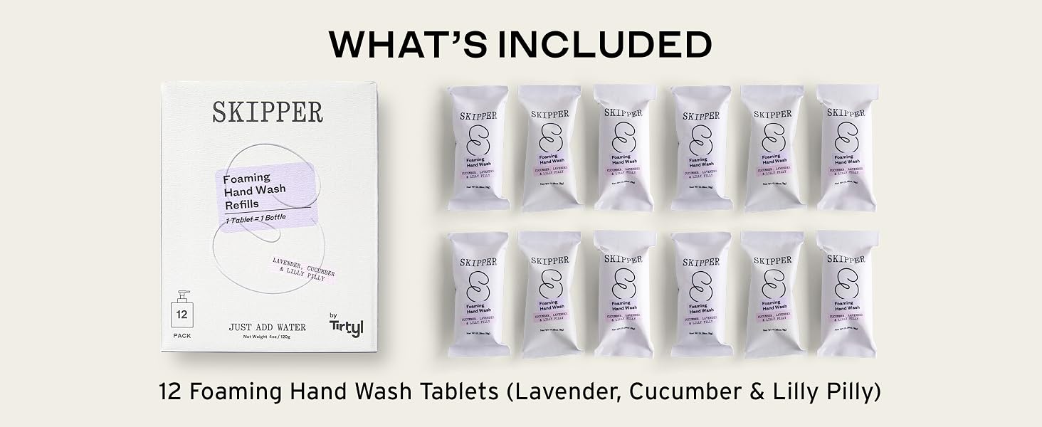 12 Foaming Hand Wash Tablets (Lavender, Cucumber & Lilly Pilly)
