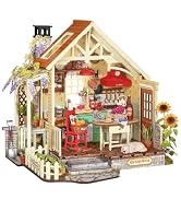 Rolifen DIY Miniature House Kit Sunlit Farmhouse Kitchen, Cottagecore Wooden Dollhouse Craft Kits...