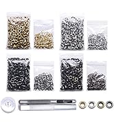SEMINI Grommet Kit 800 Sets 3.5mm Gronmets Eyelets with 3 Pieces Install Tool Kit, 4 Colors