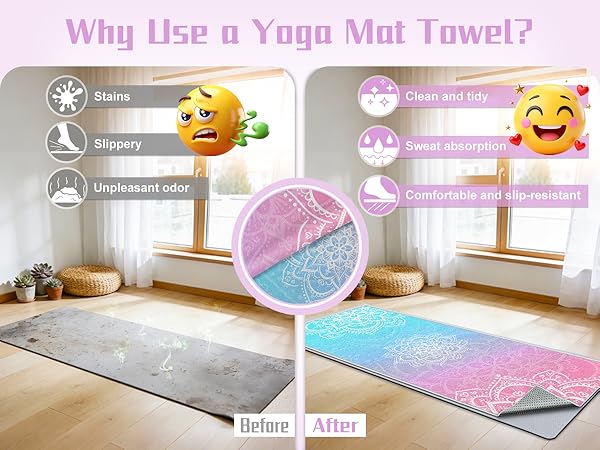 yoga towels for hot yoga non slip