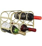 Buruis 6 Bottle Countertop Wine Rack - Wine Holder for Red White Wine Storage - Freestanding Meta...