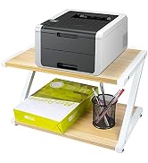 Wood Printer Stand with Storage Under Desk Shelf Printer Table Stand for Office Storage Organizer...