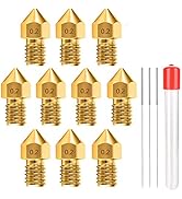 0.2MM MK8 Ender 3 Nozzles 10 pcs 3D Printer Brass Nozzles Extruder for Makerbot Creality CR-10 wi...