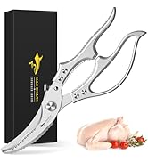 Heavy Duty Poultry Shears, Kitchen Shears with Slip Handle & Safety Lock, All Purpose Kitchen Sci...