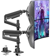 MOUNTUP Dual Monitor Stand Fits 49 45 42 40 39 34 32 Inch Screens, Heavy Duty Dual Monitor Arm Ho...
