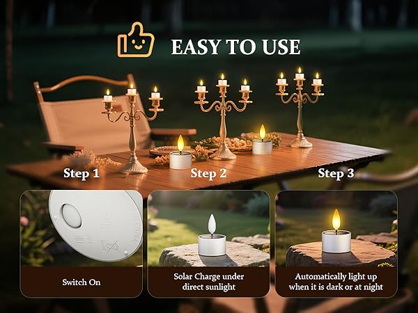 led flameless flickering fake electric battery tealight candles dusk to dawn sensor
