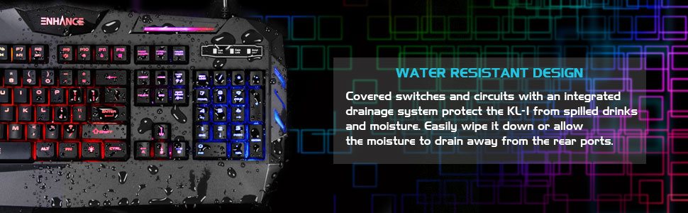 Water resistant keyboard