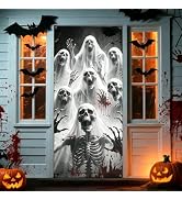 Halloween Door Cover 79 x 35 Inch, Scary Skeleton Zombie Door Decorations. | Reusable Creepy Sign...