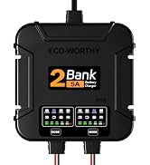 ECO-Worthy 2 Bank Marine Battery Charger 5X2, 12V 10A (5A/Bank) | Onboard Battery Charger, IP68 W...