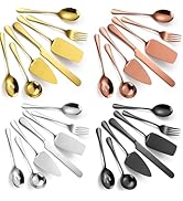 A · HOUSEWARE Flatware Serving Set Complete Large Spoon Fork Big Square Spatula Turner Dessert Kn...