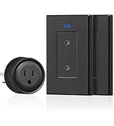 Black Remote Control Outlet Plug, WILAWELS Wireless Light Switch, On Off Remote Switch Outlet for...