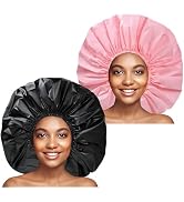 Extra Large Shower Cap 2 PCS Waterproof Shower Caps for Women, Super Jumbo Shower Cap, Reusable S...
