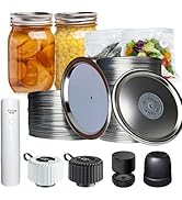 30 Mason Jar Lids with Center Hole Vacuum Seal Design, Enhanced Sealing Performance, Compatible w...