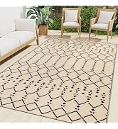 Smiry Outdoor Rug 5x8 ft, Waterproof Reversible Plastic Straw Rugs, Boho Outdoor Area Rug, Outsid...