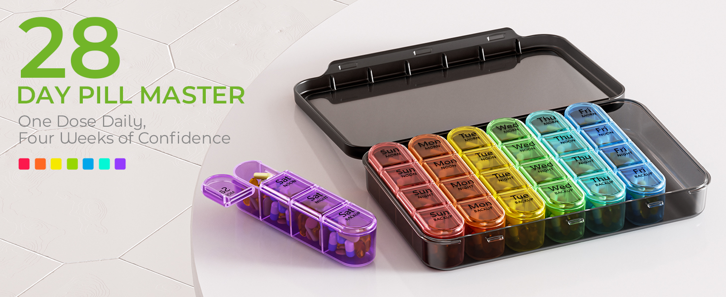daily pill box daily medication pill organizer large pill box organizer 7 day day and night pill