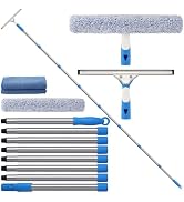 Mitclear 10 Feet Professional Squeegee Window Cleaner Tool with Extension Pole, Car Windshield Cl...