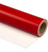 RUSPEPA Red Wrapping Paper Solid Color - Mini Roll - for Wedding, Birthday, Shower, Congrats, and...